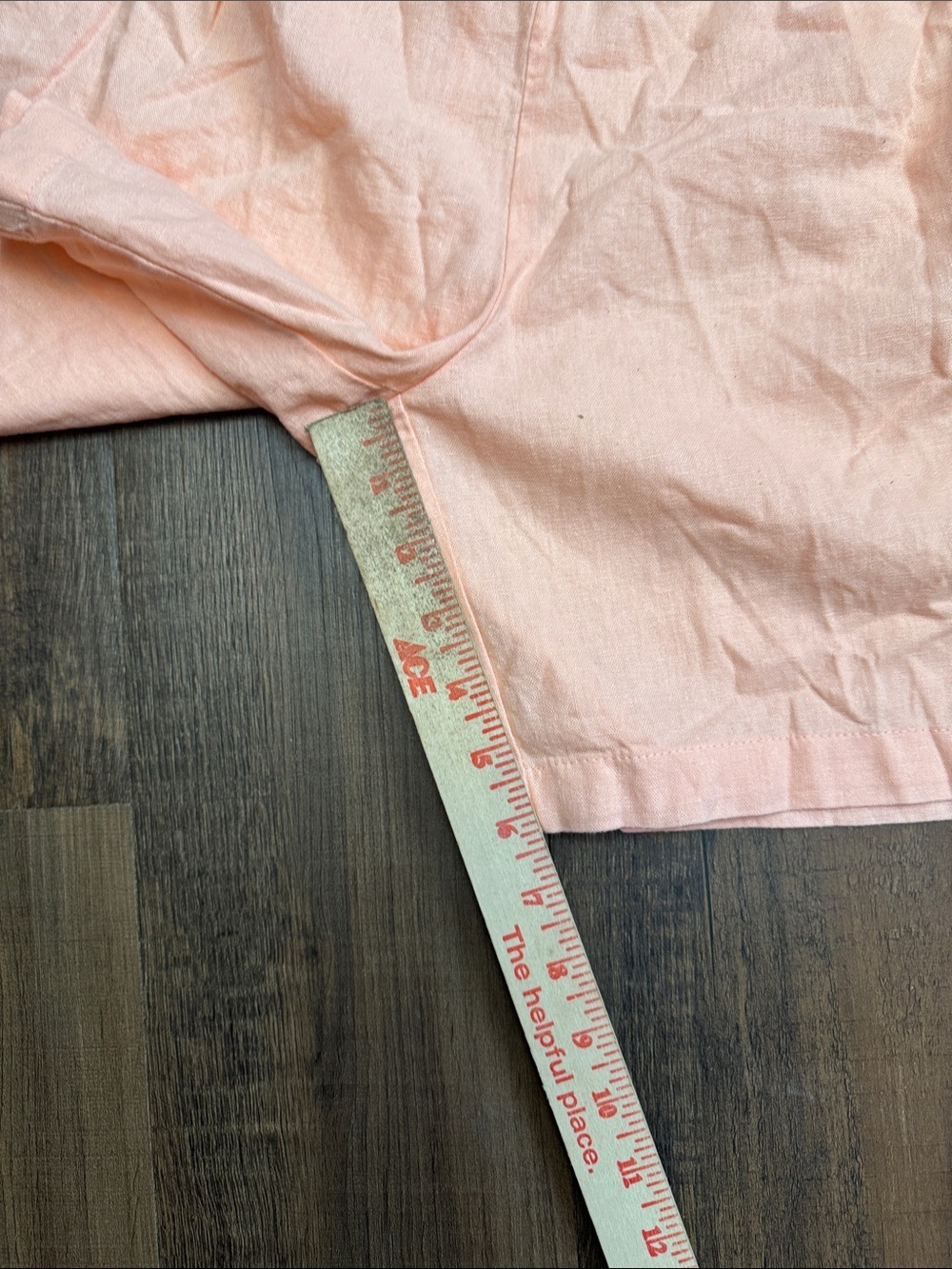 Tie-Waist Peach Bermuda Shorts 54% linen,46%rayon - Picture 8 of 11